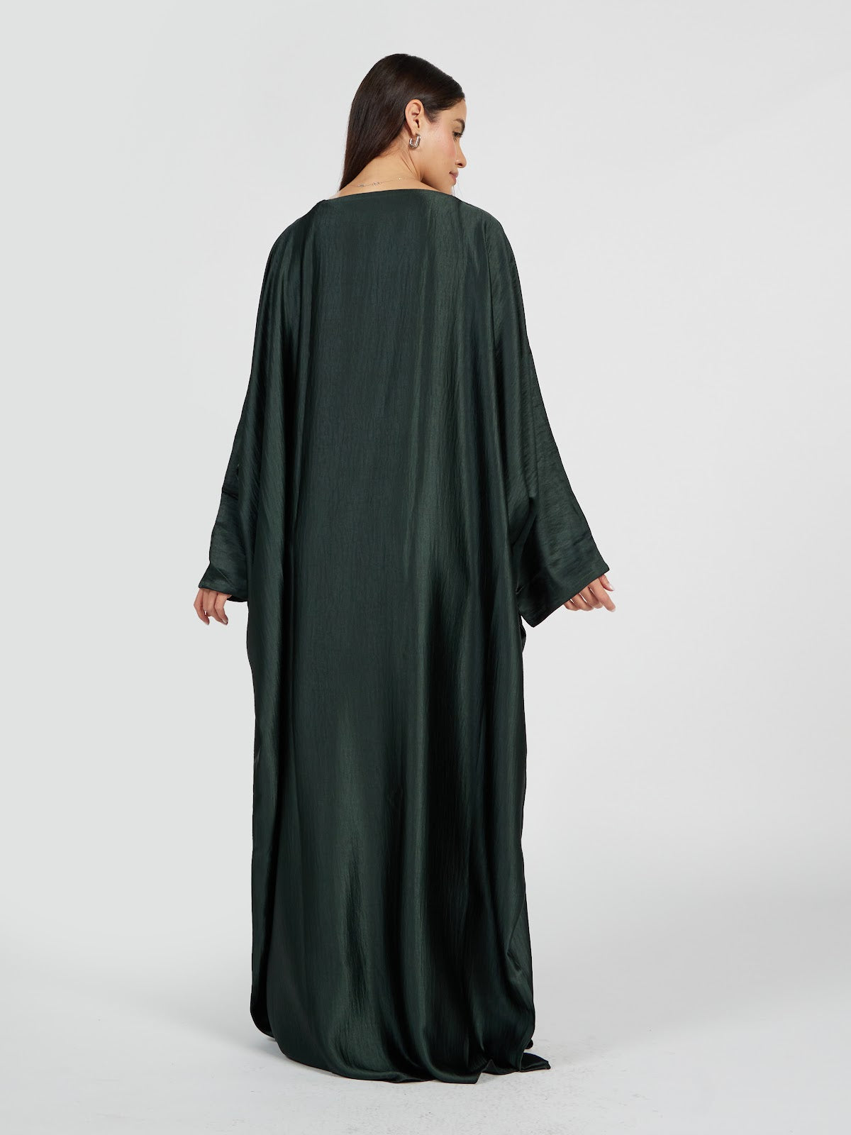 Emerald Green Forest Satin Kaftan