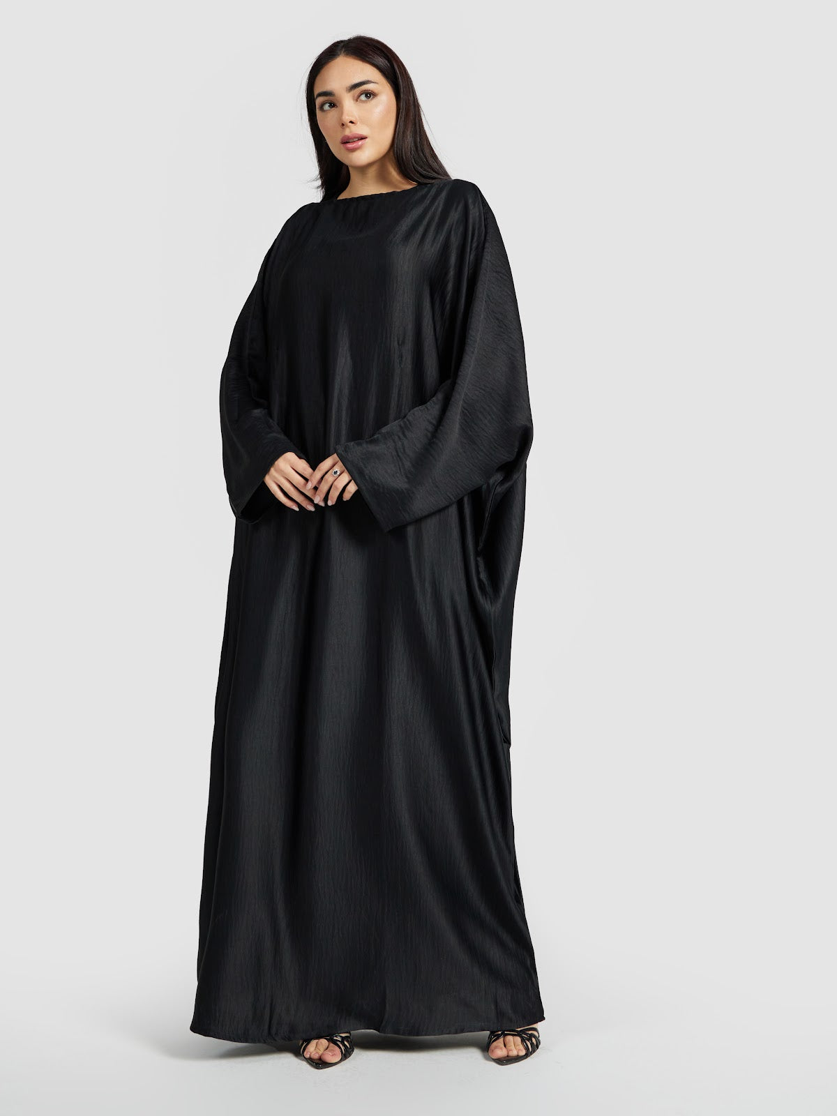 Classic Textured Black Butterfly Abaya