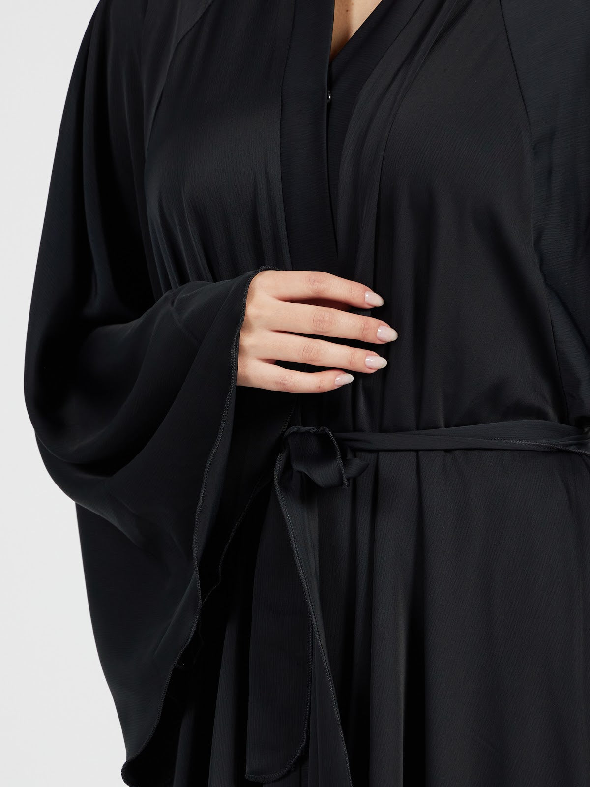 Classic Black Satin Silk Abaya - Essential Modest Formal Outerwear