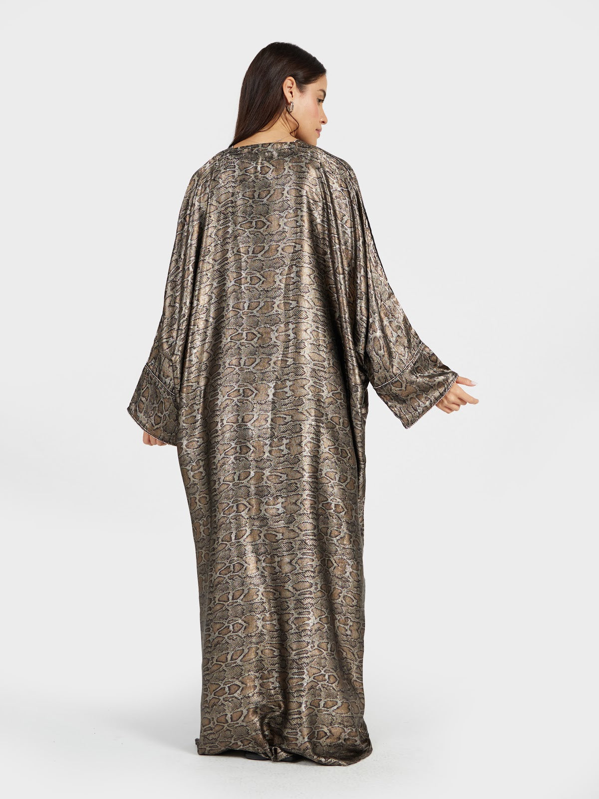 Metallic Bronze Snakeskin Pattern Kaftan Abaya
