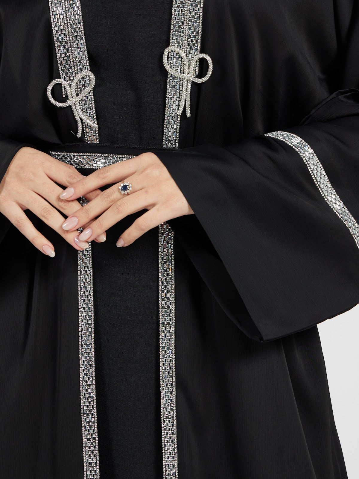 Black Crystal-Border Luxury Abaya Set