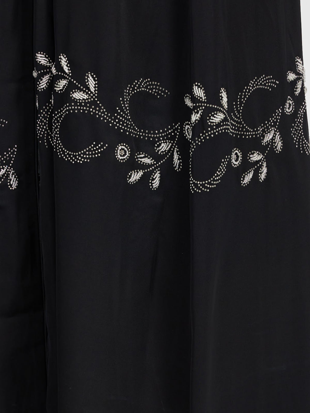 Black Luxury Abaya with Crystal Border Detail