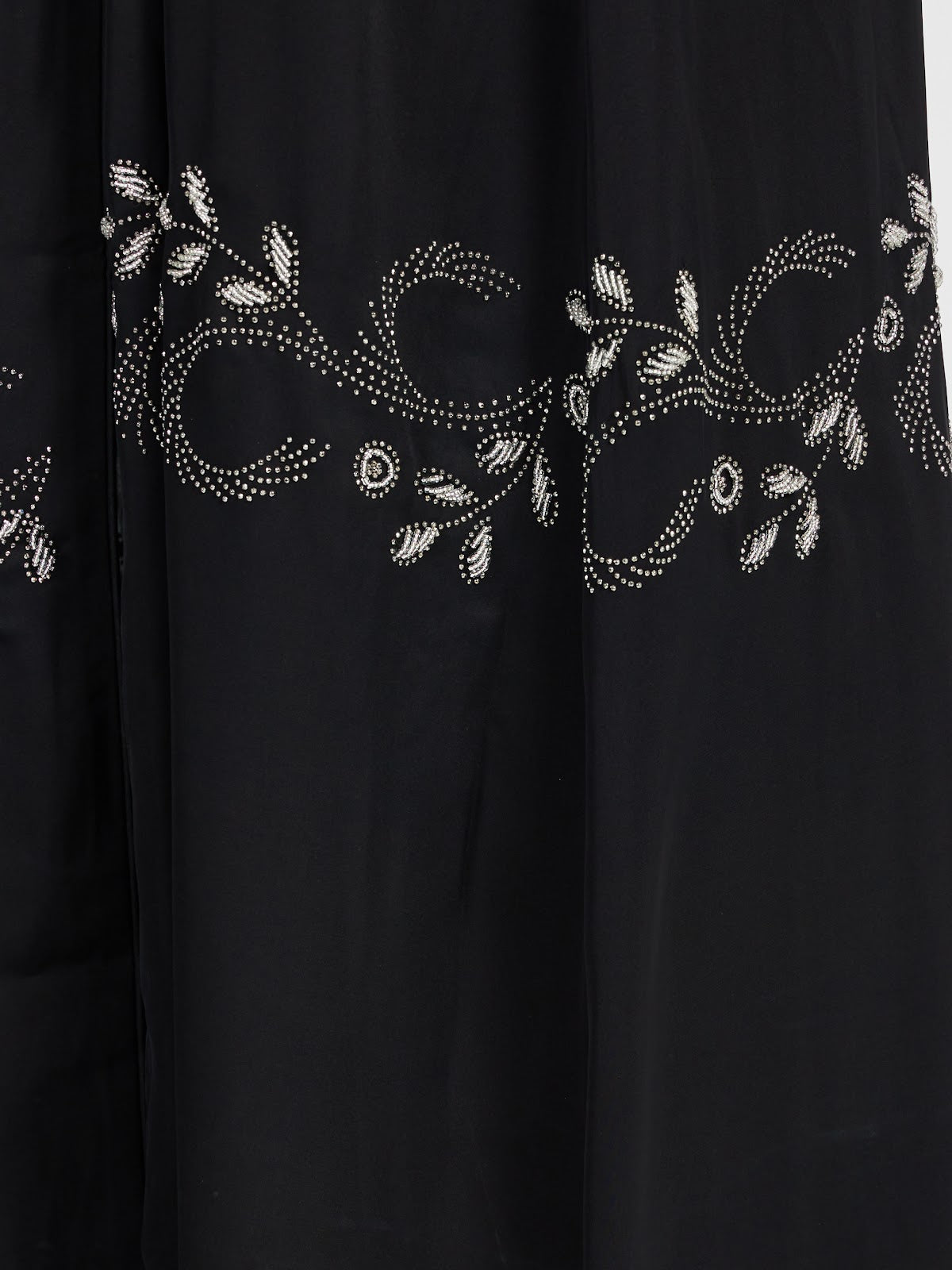 Black Luxury Abaya with Crystal Border Detail