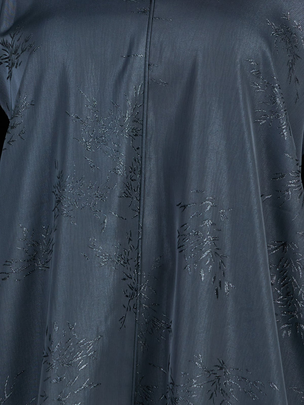 Slate Blue Tonal Jacquard Abaya - Textured Modest Maxi Dress