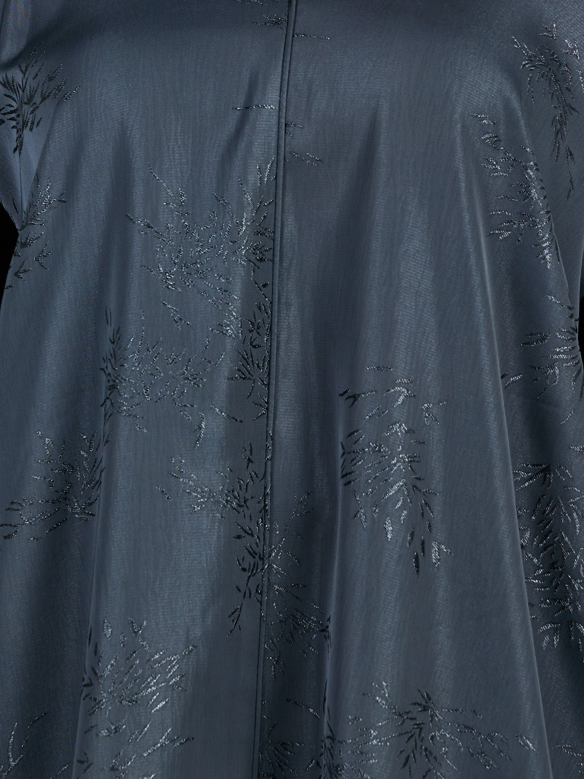 Slate Blue Tonal Jacquard Abaya - Textured Modest Maxi Dress