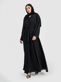Classic Black Satin Silk Abaya - Essential Modest Formal Outerwear
