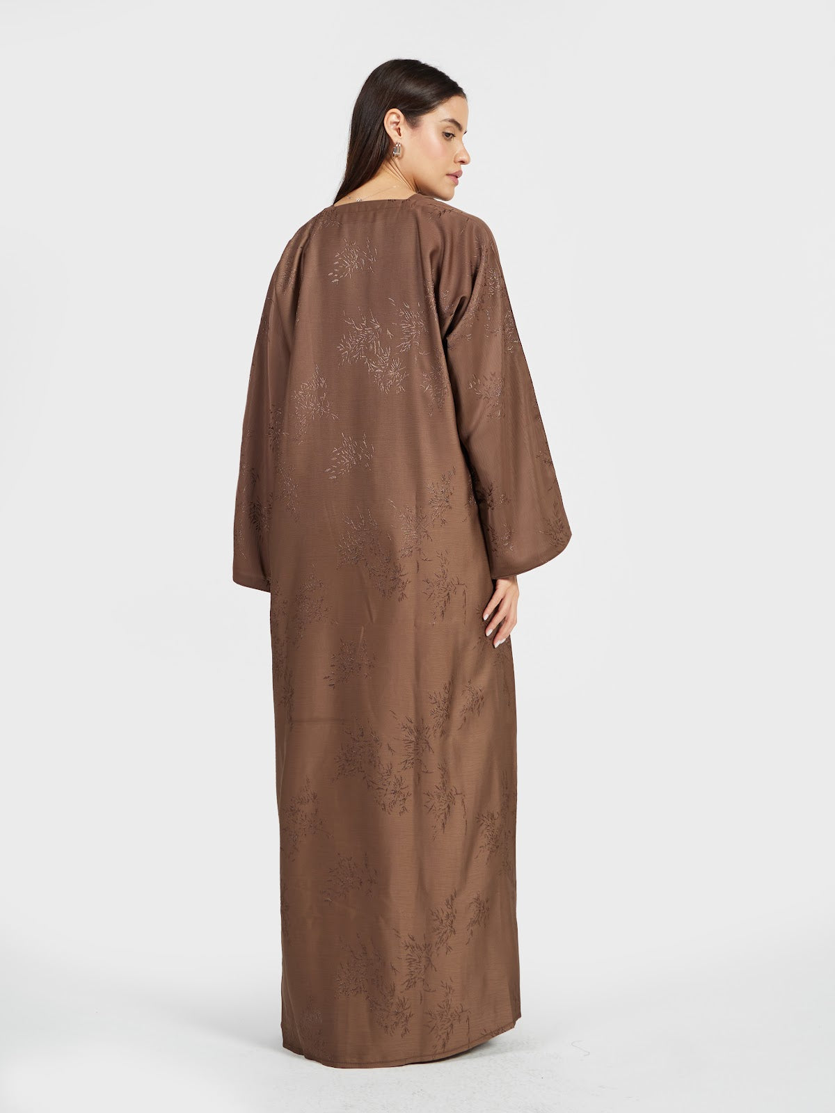 Textured Chocolate Brown Modest Kaftan Abaya