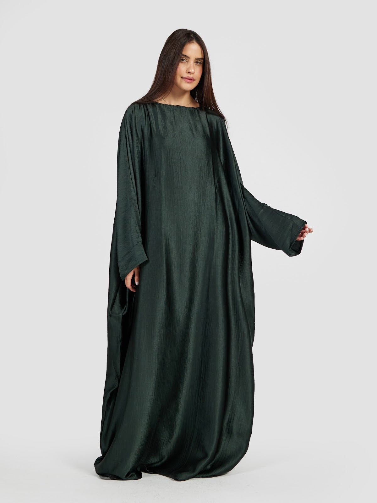 Emerald Green Forest Satin Kaftan