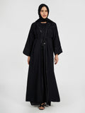 Classic Black Beaded Border Abaya