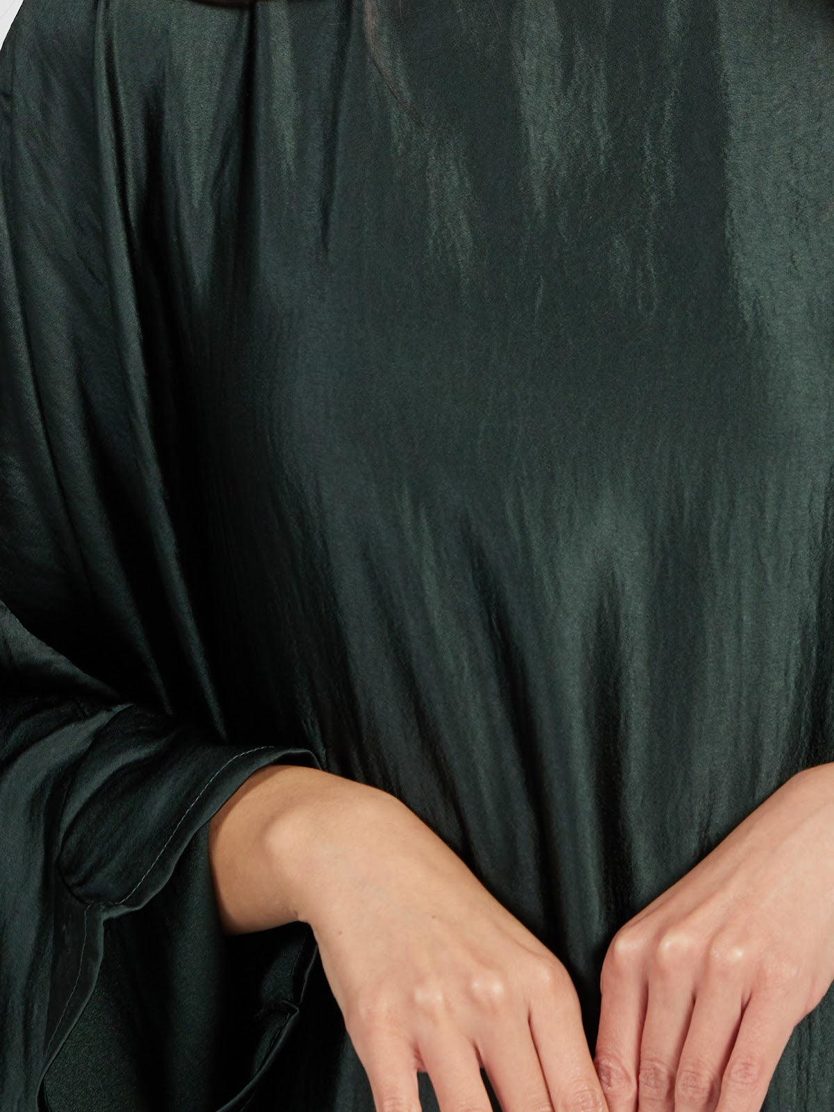 Emerald Green Forest Satin Kaftan