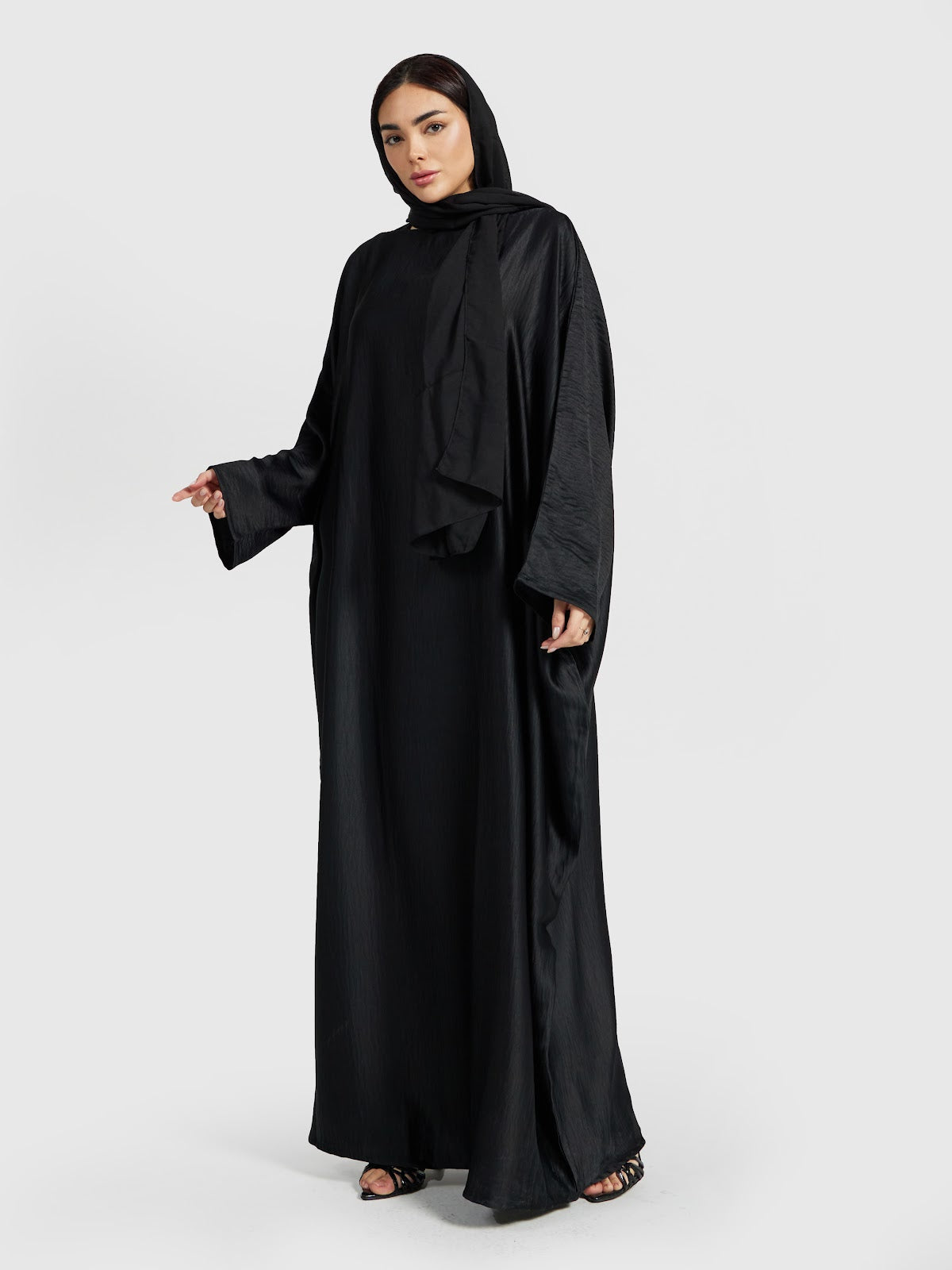 Classic Textured Black Butterfly Abaya