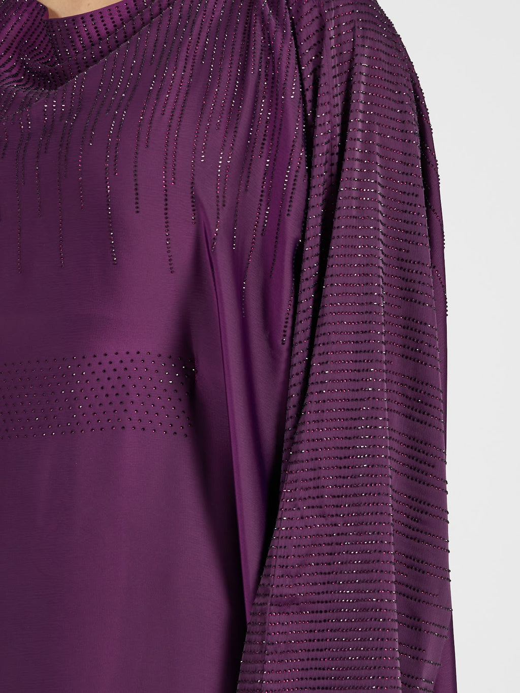 Royal Purple Embellished Kaftan Abaya - Luxury Festive Modest Gown