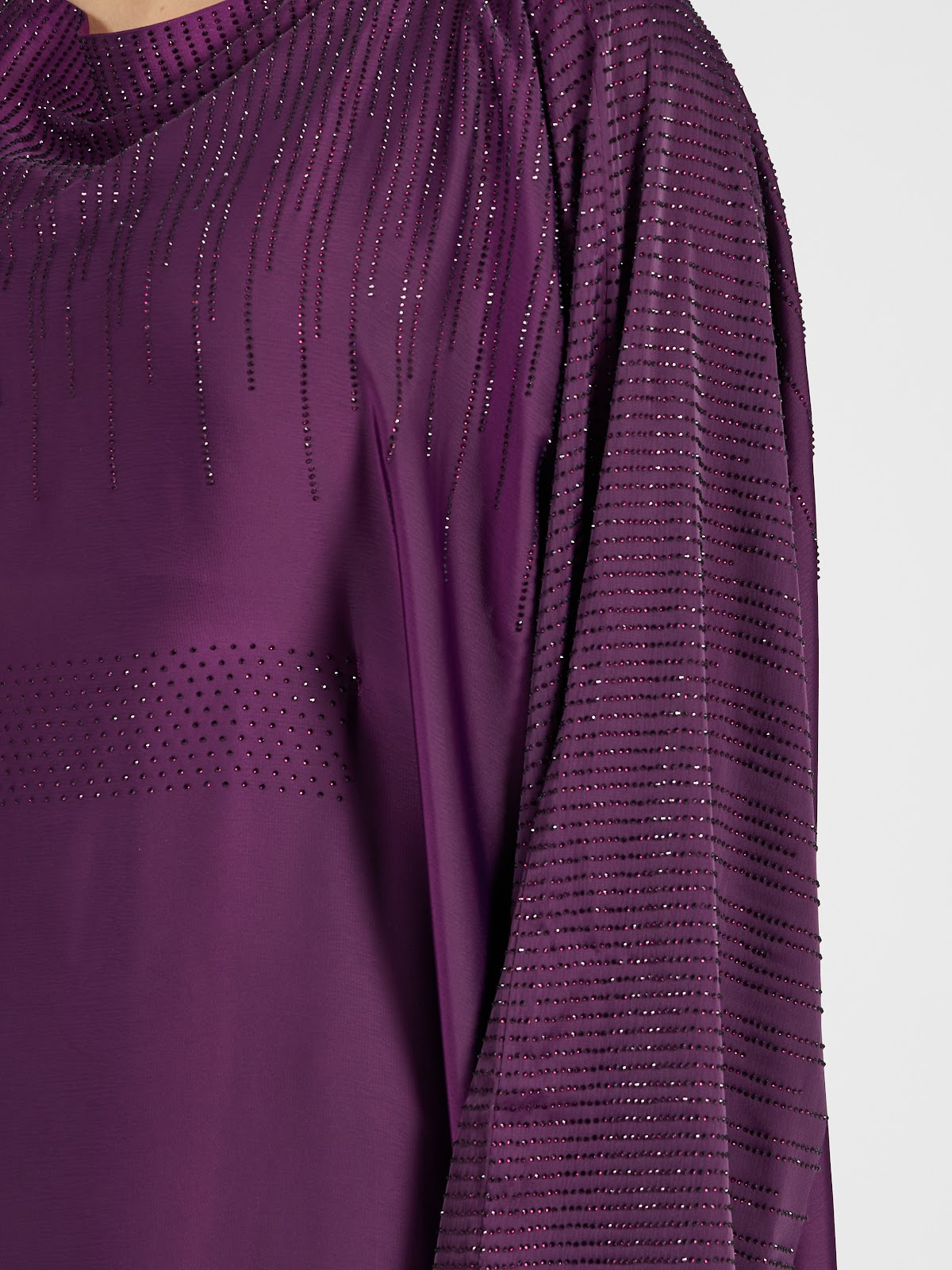 Royal Purple Embellished Kaftan Abaya - Luxury Festive Modest Gown